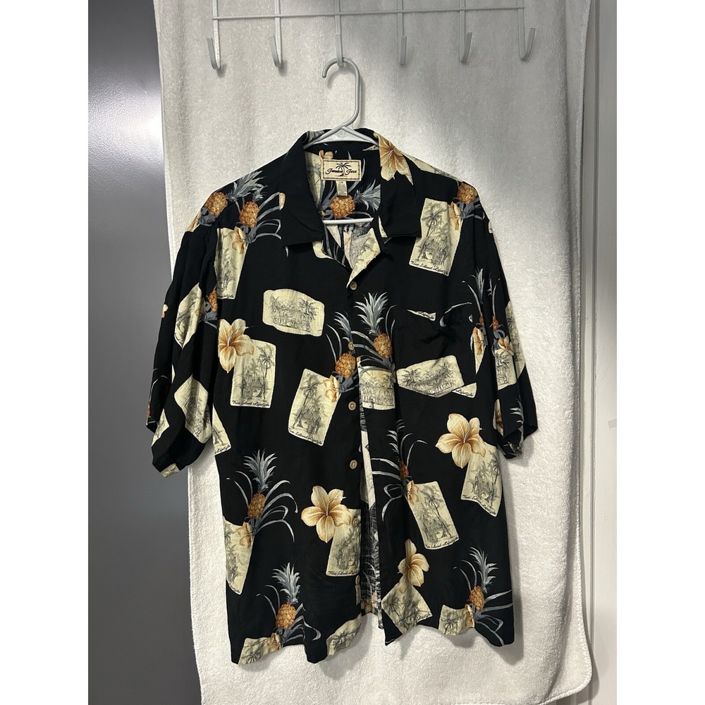 Jamaica Jaxx Silk Men Shirt, Large Black, Button-Up (17)